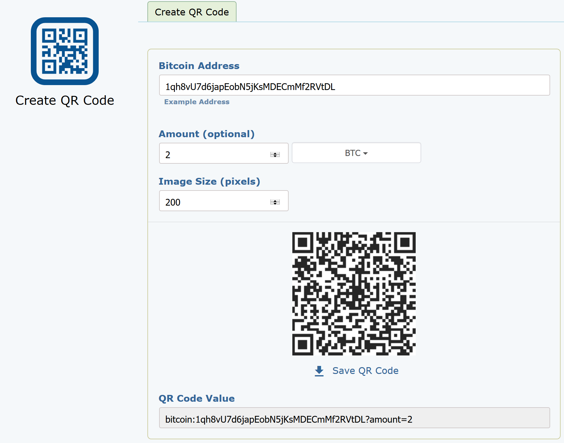 bitcoin qr code with amount
